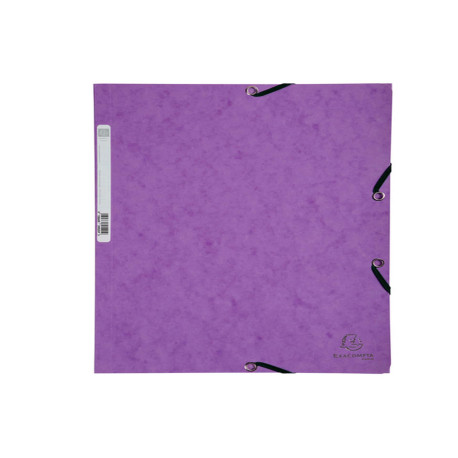 Cartella 3 lembi con elastico angolare - A4 - dorso 0,3 cm - cartoncino Lustrè - viola - Exacompta