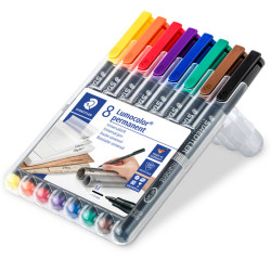 Pennarello Lumocolor Permanent 317 - punta 1,0mm - colori assortiti  - Staedtler - astuccio 8 colori