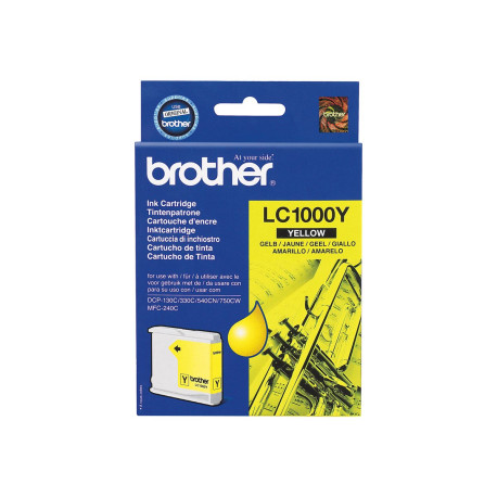 Brother LC1000Y - Giallo - originale - cartuccia d'inchiostro - per Brother DCP-350, 353, 357, 560, 750, 770, MFC-3360, 465, 54