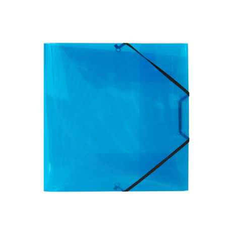 Cartella 3 lembi con elastico angolare Lumina - 22 x 30cm - dorso variabile - PP - blu - Favorit