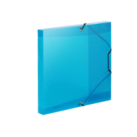 Cartella 3 lembi con elastico angolare Lumina - 24 x 32cm - dorso 2,5 cm - PP - blu - Favorit