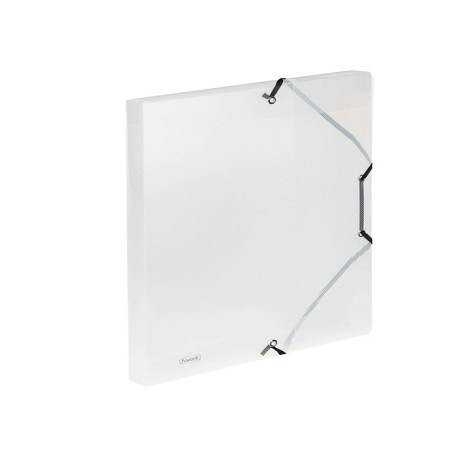 Cartella 3 lembi con elastico angolare Lumina - 24 x 32cm - dorso 2,5 cm - PP - trasparente - Favorit