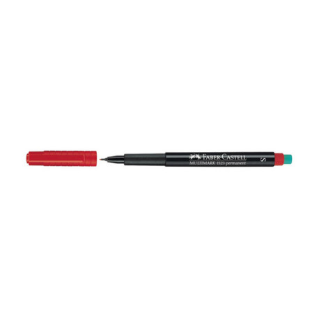 Pennarello Multimark universale permanente con gomma  - punta superfine 0,4mm - rosso - Faber-Castell