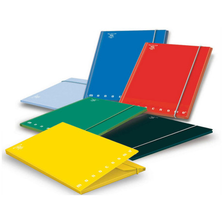 Cartella 3 lembi con elastico Monocromo - A4 - dorso 1,2 cm - colori assortiti - Pigna