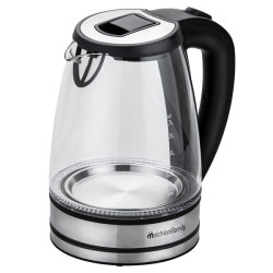 Bollitore elettrico cordless - caraffa in vetro - 2200 W - nero - Melchioni family