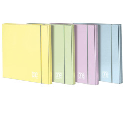 Cartella 3 lembi con elastico One Color - A4 - dorso 1 cm - colori assortiti pastello - Blasetti