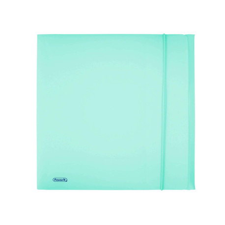 Cartella 3 lembi con elastico Pastel - 24 x 33cm - dorso 1 cm - PP - celeste - Favorit