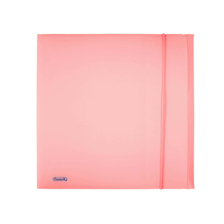 Cartella 3 lembi con elastico Pastel - 24 x 33cm - dorso 1 cm - PP - cipria - Favorit