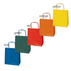 Shopper Twisted - maniglie cordino - 26 x 11 x 35 cm - carta biokraft - colori assortiti autunno/inverno - Mainetti Bags - conf