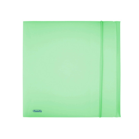 Cartella 3 lembi con elastico Pastel - 24 x 33cm - dorso 1 cm - PP - smeraldo - Favorit