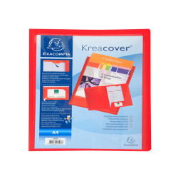 Cartella di presentazione con 2 alette Kreacover - A4 - PP - rosso - Exacompta