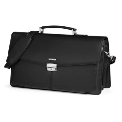 Cartella in similpelle - nero - 41x32x16cm - City Time