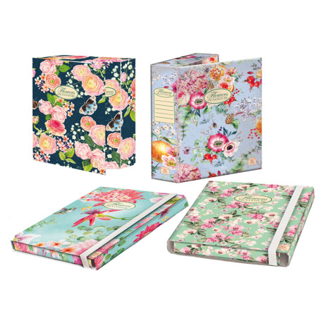 Cartella progetti Nature Flowers - 26 x 34 cm - dorso 7 cm - con elastico - Pigna