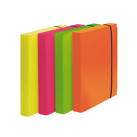 Cartella progetto Shocking File - con elastico - 24 x 35 cm - colori fluo assortiti - Fellowes