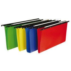 Cartella sospesa Cartesio PP - cassetto - PPL - interasse 33 cm - fondo V - 31,2 x 25 cm - colori assortiti - Bertesi