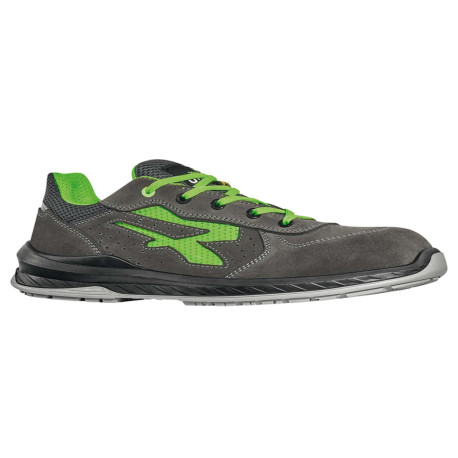 Calzatura di sicurezza Denver S1P - numero 41 - pelle scamosciata/mesh - nero/verde - U-Power