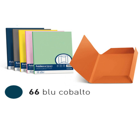 Cartellina 3 lembi Luce - 200 gr - A4 - cartoncino bristol - blu cobalto - Favini - conf. 25 pezzi