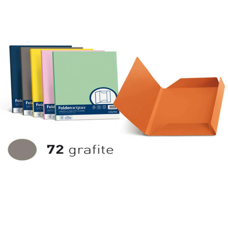 Cartellina 3 lembi Luce - 200 gr - A4 - cartoncino bristol - grafite - Favini - conf. 25 pezzi