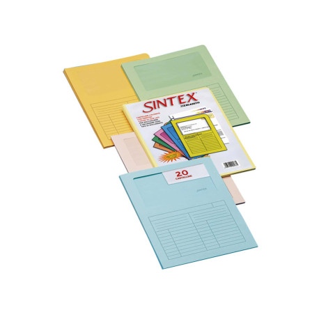 Cartellina a L con finestra Sintex - 120 gr - A4 - mix 5 colori - Blasetti - conf. 20 pezzi