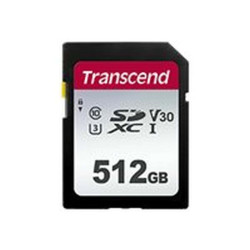 Transcend 300S - Scheda di memoria flash - 512 GB - Video Class V30 / UHS-I U3 / Class10 - UHS-I SDXC