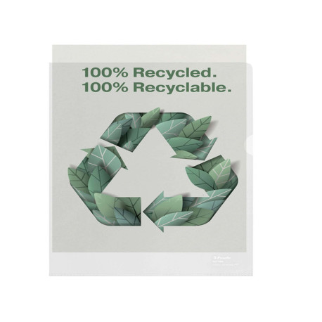 Cartellina a L De Luxe - 22 x 30 cm - PP riciclato - buccia pesante - Esselte - conf. 100 pezzi