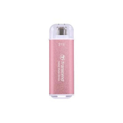 Transcend ESD300P - SSD - 512 GB - esterno (portatile) - USB 3.2 Gen 2x1 (USB-C connettore) - rosy pink