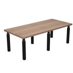 Tavolo riunione Prestige Quadro - 220 x 100 cm - ciliegio arabis/ nero