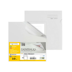 Cartellina a L Poli Privacy - A4 - PP - liscio pesante - bianco opaco per documenti riservati - Sei Rota