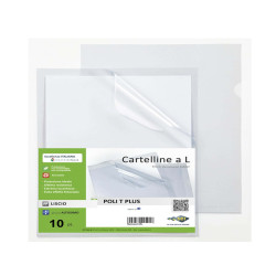 Cartellina a L Poli T Plus - 30 x 42 cm - PP - liscio pesante - Sei rota - conf.10 pezzi