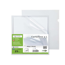 Cartellina a L Poli T Plus - A4 - PP - liscio pesante - Sei rota - conf.25 pezzi