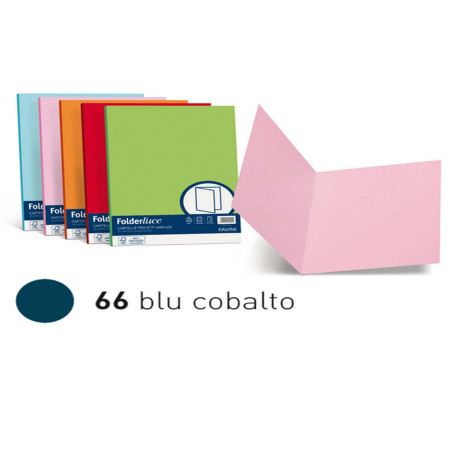 Cartellina semplice Luce - 200 gr - A4 - blu cobalto - cartoncino bristol - Favini - conf. 50 pezzi