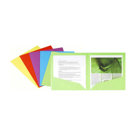 Cartelline a doppia tasca Rock's - 220 gr -A4 -  cartoncino lustré - mix 5 colori - Exacompta - conf. 25 pezzi