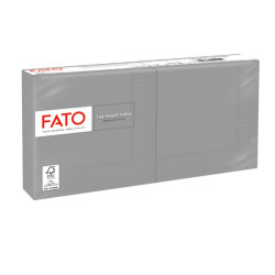 Tovagliolo - carta - 24 x 24 cm - 2 veli - grigio - Fato - conf. 100 pezzi