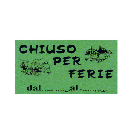 Cartello in cartoncino CHIUSO PER FERIE - 16x23 cm - giallo - CWR