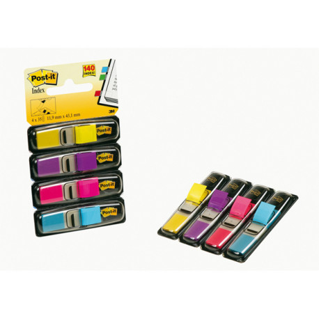 Segnapagina Post it® Index Mini - 683-4AB - 12 x 43,1 mm - 4 colori vivaci - Post it® - conf. 140 pezzi