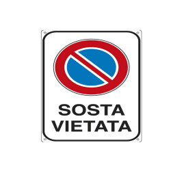 Cartello segnalatore -  20x30 cm - SOSTA VIETATA - alluminio - Cartelli Segnalatori
