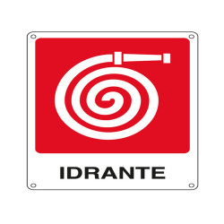 Cartello segnalatore -  25x31 cm - IDRANTE - alluminio - Cartelli Segnalatori