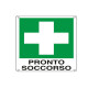 Cartello segnalatore - 12x14,5 cm - PRONTO SOCCORSO - alluminio - Cartelli Segnalatori