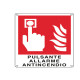 Cartello segnalatore - 12x14,5 cm - PULSANTE ALLARME ANTINCENDIO - alluminio - Cartelli Segnalatori
