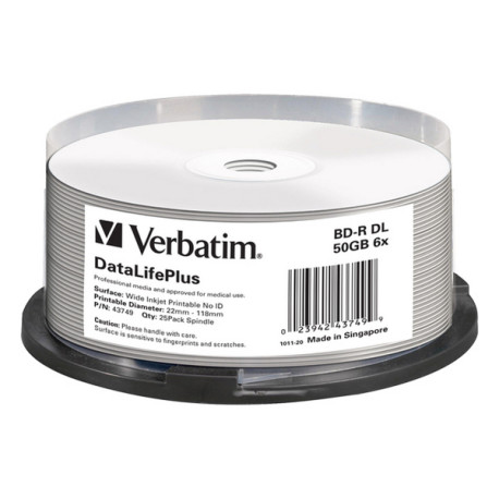 Verbatim - Scatola 25 Blu Ray BD-R - stampabile - 43749 - 50GB