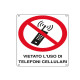 Cartello segnalatore - 16,6x23,3 cm - VIETATO L'USO DI TELEFONI CELLULARI - alluminio - Cartelli Segnalatori
