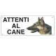 Cartello segnalatore - 25x12,5 cm - ATTENTI AL CANE - alluminio - Cartelli Segnalatori