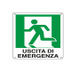 Cartello segnalatore - 25x31 cm - USCITA DI EMERGENZA (sinistra) - alluminio - Cartelli Segnalatori