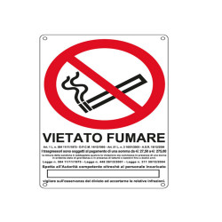 Cartello segnalatore - 27x43 cm - VIETATO FUMARE - alluminio - Cartelli Segnalatori