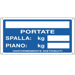 Cartello segnalatore - 30x20 cm - PORTATE: SPALLA/PIANO - alluminio - Cartelli Segnalatori