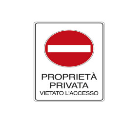 Cartello segnalatore - 30x20 cm - PROPRIETA' PRIVATA VIETATO L'ACCESSO - alluminio - Cartelli Segnalatori
