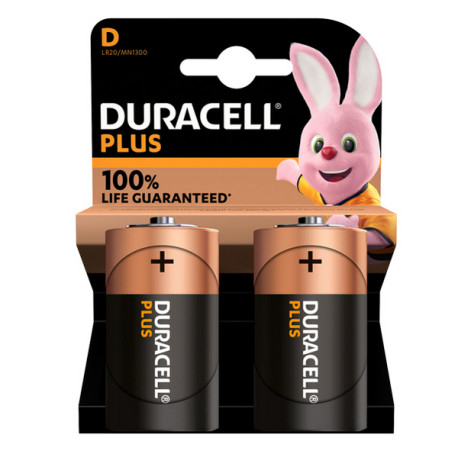 Pila torcia - D - LR20 - MN1300 - Plus - Duracell - blister 2 pezzi