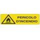 Cartello segnalatore - 35x12,5 cm - PERICOLO D'INCENDIO - alluminio - Cartelli Segnalatori