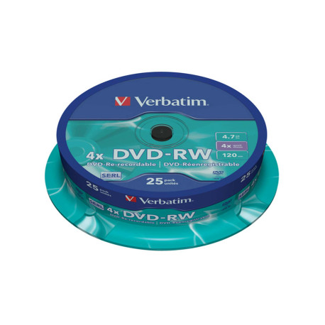Verbatim - Confezione 25 DVD-RW - argento lucido - serigrafato - 43639 - 4,7GB