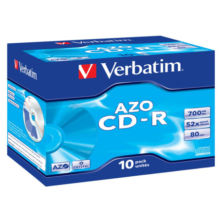 Verbatim - Scatola 10 CD-R DataLife Plus - Jewel Case - 1X-52X - serigrafata crystal - 43327 - 700MB